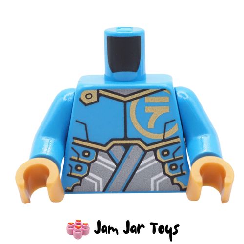 LEGO Dark Azure Torso, Gold NYA Logogram, Gold/Silver Armour.