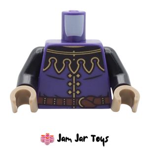 LEGO® Dark Purple Coat, Black Mantle, Reddish Brown Belt, Gold Buttons. TO247