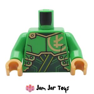 LEGO Bright Green Torso, Gold/Dark Green Armour, Gold Asian Symbol