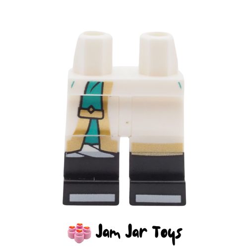 LEGO White Legs, Black Boots, Robe, Turquoise/Gold Trim.