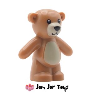 LEGO® Teddy Bear, Medium Nougat, Black Eyes, Nose and Mouth / Tan Belly. P176