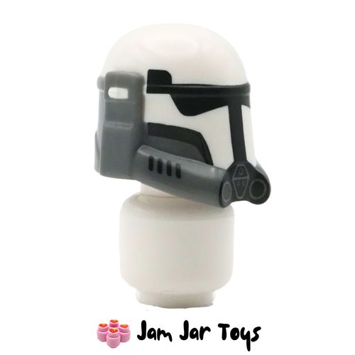 LEGO Imperial Commando Helmet, Dark Bluish Grey Markings. Found in LEGO set 75373-1 - Ambush on Mandalore Battle Pack