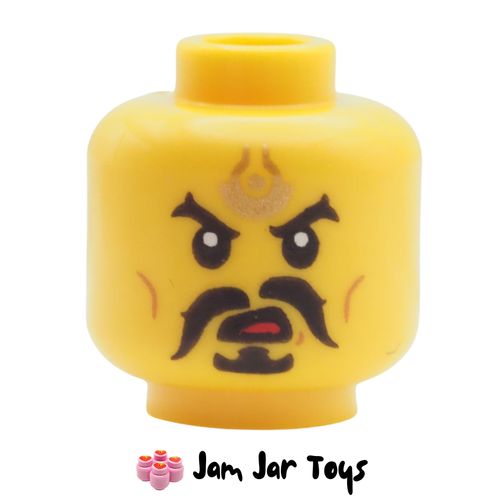 LEGO Li Jing Yellow Head, Gold Symbol on Forehead, Eyes Open
