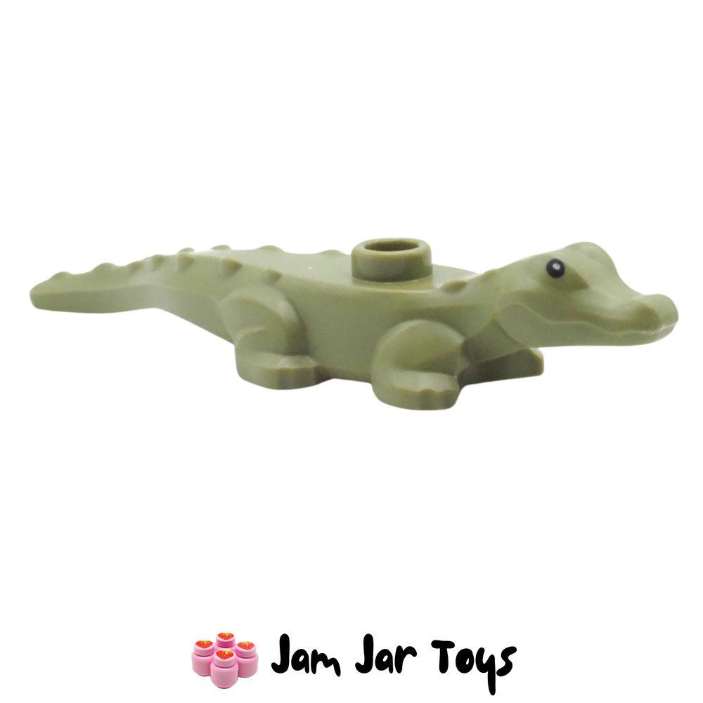 LEGO Baby Alligator / Crocodile Olive Green, Black Eyes.