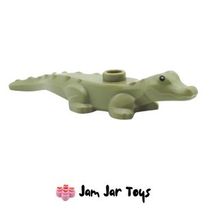 LEGO Baby Alligator / Crocodile Olive Green, Black Eyes.