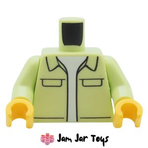 LEGO® Yellowish Green Shirt Torso, White Undershirt. TO279