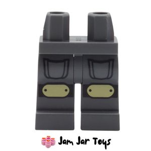 LEGO Dark Bluish Grey Legs, Yellowish Green Knee Caps, Pockets.