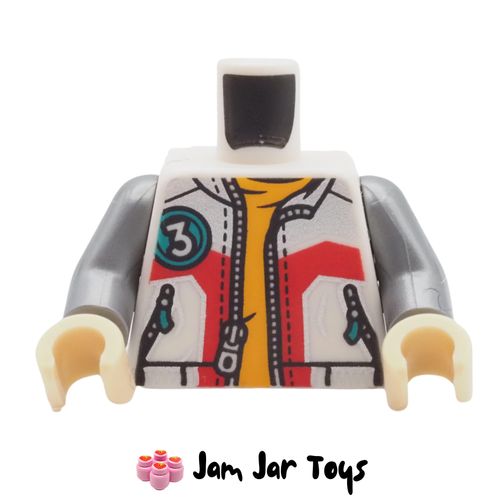 LEGO Monkey King Jacket Torso, Zipper, Dark Turquoise Circle, White 3