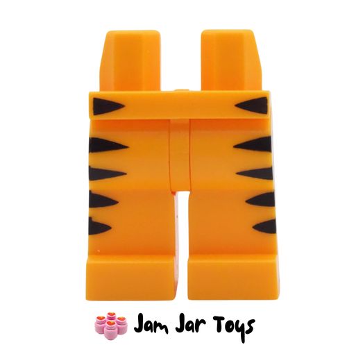 LEGO Bright Light Orange Legs with Black Tiger Stripes.