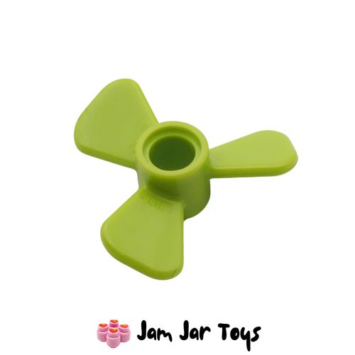 LEGO Lime, 3 Blade Propeller, 3 Diameter with Pin Hole