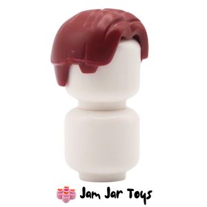 LEGO® Dark Red Bowl Cut Hair, Centre Parting. FPH167