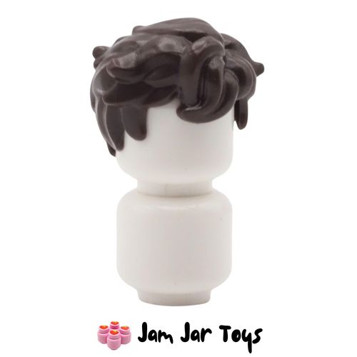 LEGO Dark Brown Tousled Hair, Sticking Out on Both Sides