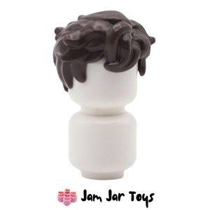LEGO® Dark Brown Tousled Hair, Sticking Out on Both Sides. FPH192