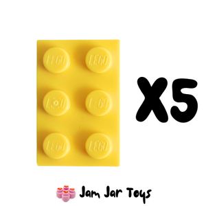 LEGO Five Yellow 2 x 3 Tiles. ST26