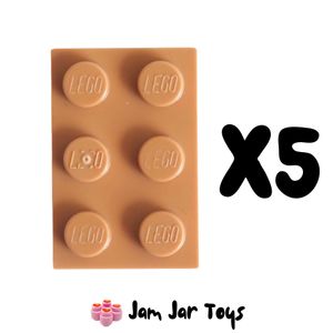LEGO® Five Medium Nougat 2 x 3 Tiles. ST38