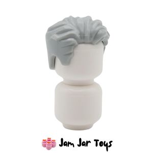 LEGO® Light Bluish Grey Tousled Hair, Swept Left. H271