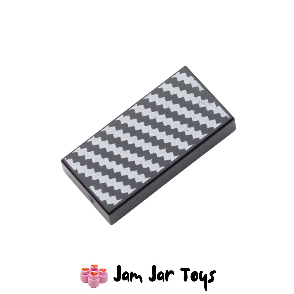 LEGO Black Tile, Carbon Fibre Stripes, 1 x 2.