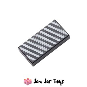 LEGO Black Tile, Carbon Fibre Stripes, 1 x 2.