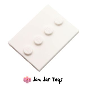 LEGO® White Minifigure Base Plate 3 x 4, 4 Centre Studs. A537