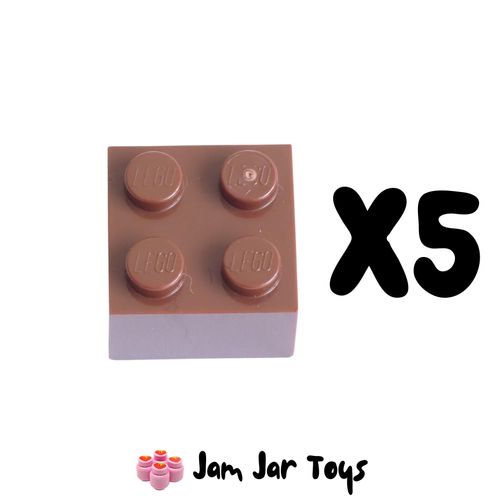 LEGO Five Reddish Brown Bricks 2 x 2. BK8