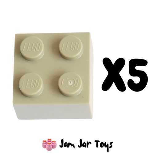 LEGO Five Dark Tan Bricks 2 x 2 BK12