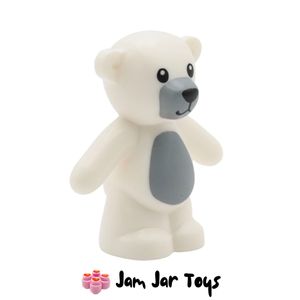 LEGO® Minifigure Toy White Teddy Bear, Bluish Grey Nose & Chest. P214