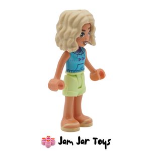 LEGO Minifigure Nova in Dark Azure Top & Yellowish Green Shorts Side View
