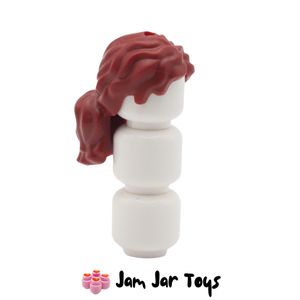 LEGO® Minifigure Hair – Long Wavy with Tail, Dark Red FPH220