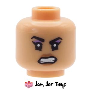 LEGO® Minifig Head - Warm Tan, Smiling & Angry Faces. HF222