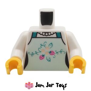 LEGO® Printed Torso – Floral Apron, Turquoise Straps TO403