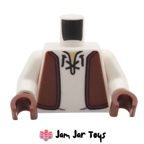 LEGO Torso – White Tunic with Reddish Brown Vest