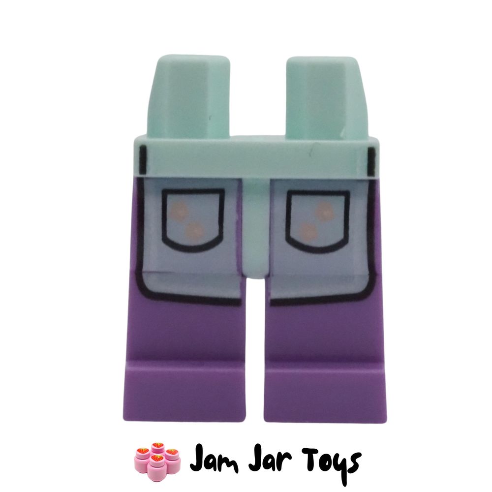 LEGO Minifigure Legs – Medium Lavender with Light Aqua Apron