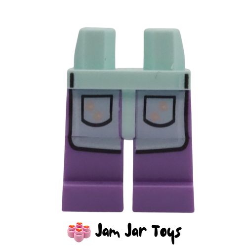 LEGO Minifigure Legs – Medium Lavender with Light Aqua Apron
