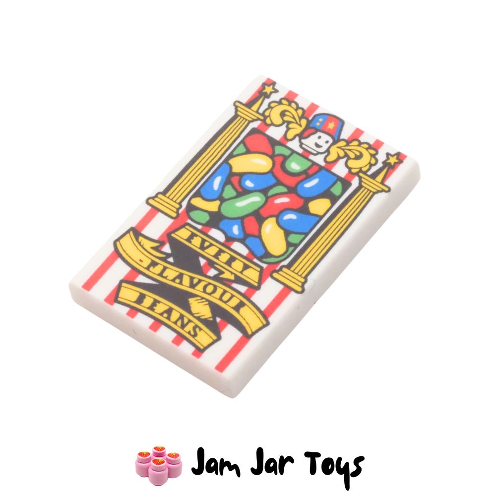 LEGO White Every Flavour Beans Box Tile 2 x 3
