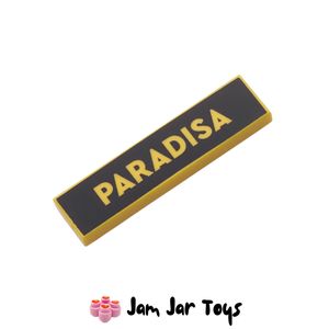 LEGO® Yellow PARADISA 1 x 4 Tile, Black Background PT261