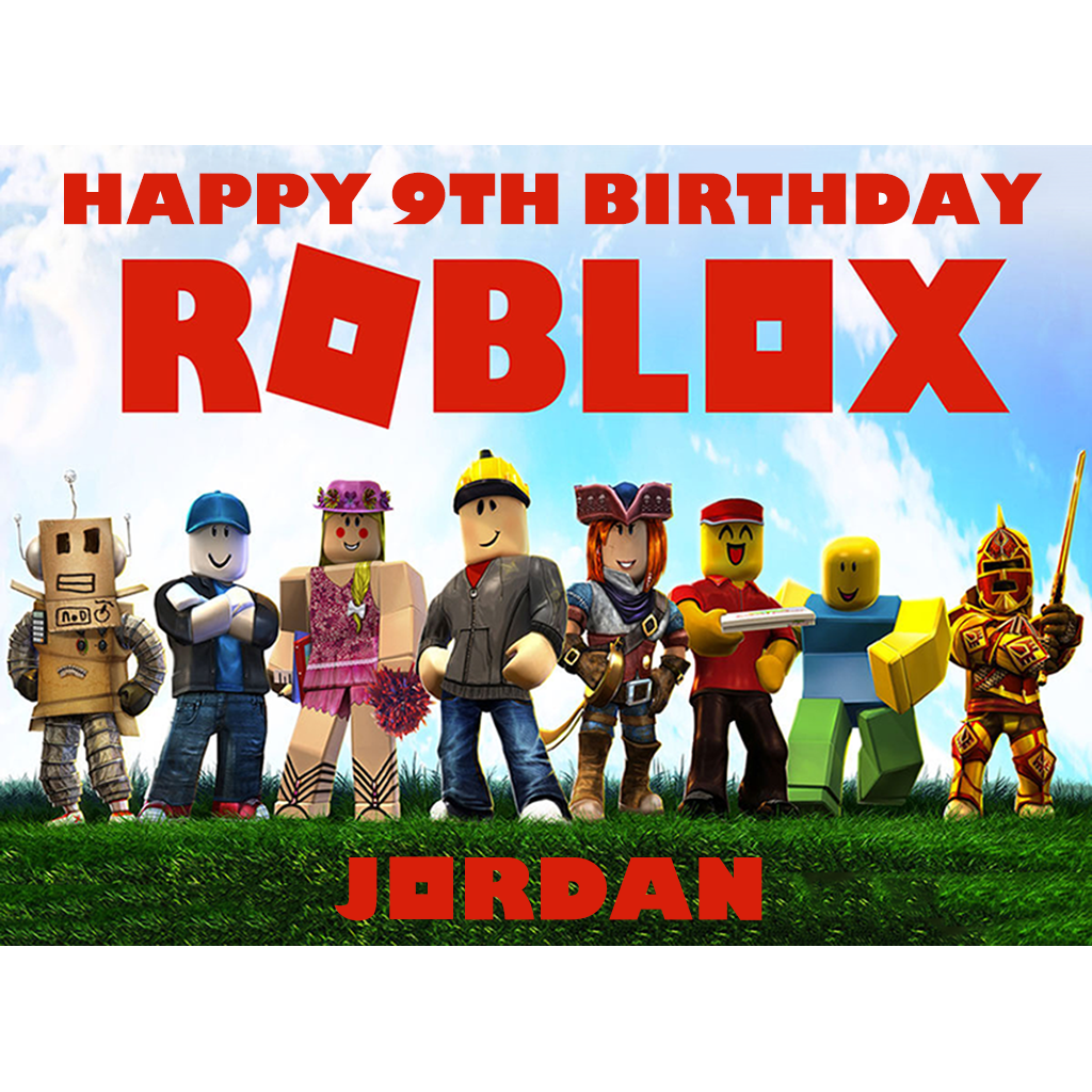 Roblox Personalised Rectangle Edible Birthday Cake Topper