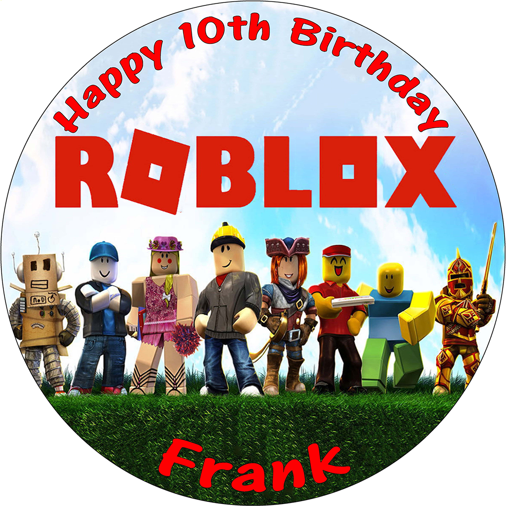 Roblox Personalised Round Edible Birthday Cake Topper