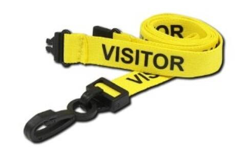 Visitor Lanyard – 15mm Yellow with White Print (10) - SKE Direct Sales