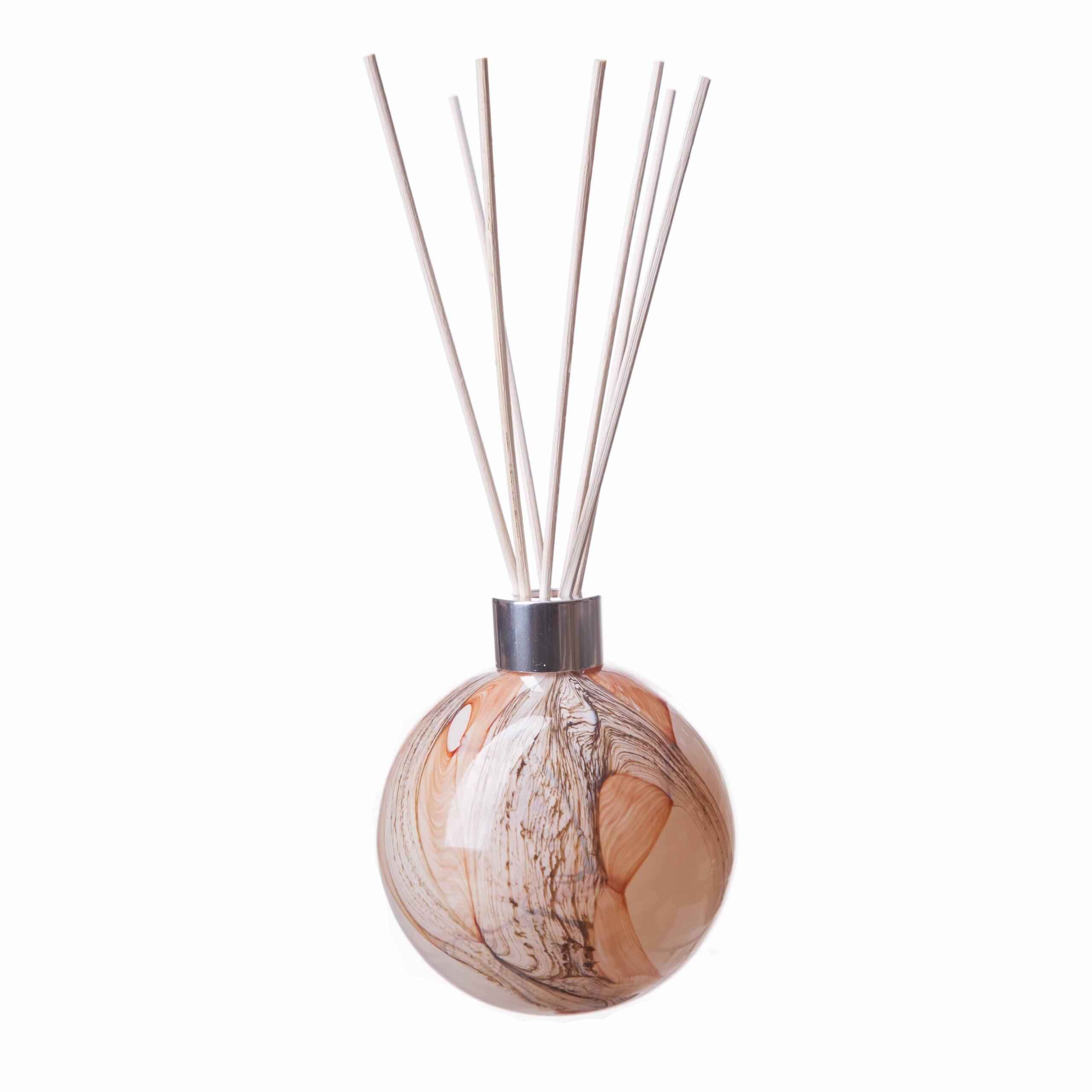 Amelia Reed Diffuser Glass Sphere in Apricot Earth