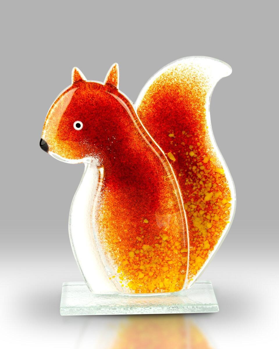 Nobile Fused Glass Artwork Red Squirrel