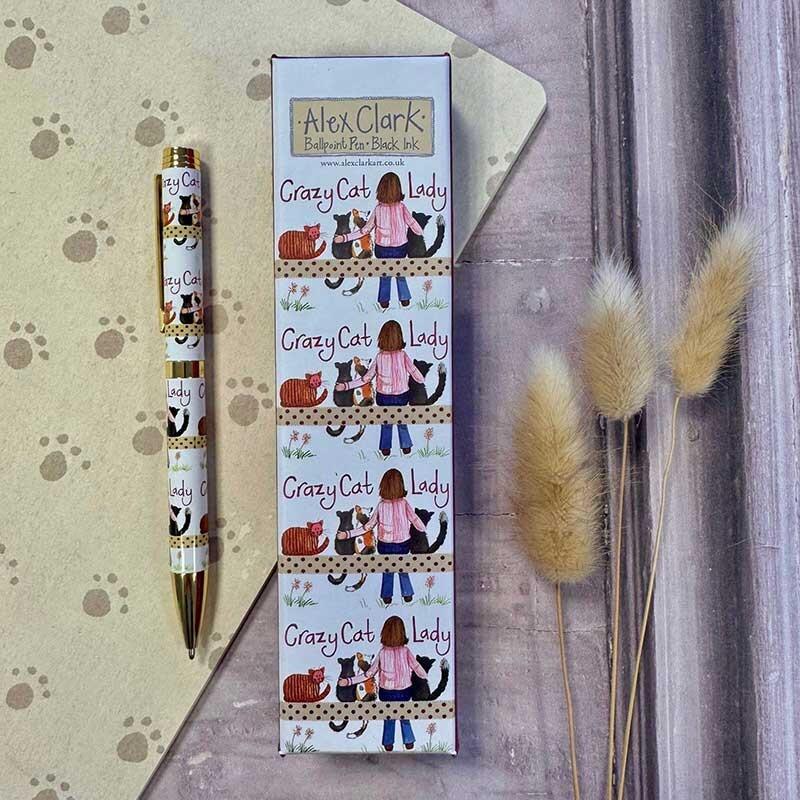 Alex Clark Crazy Cat Lady Ballpoint Pen Gift Boxed