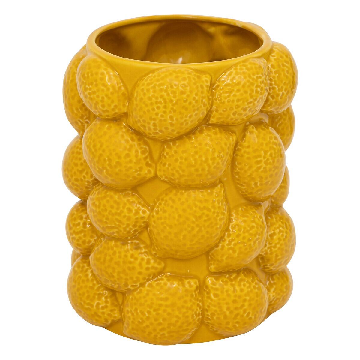 Yucatan Lemons Vase Height 18cm Yellow Ceramic