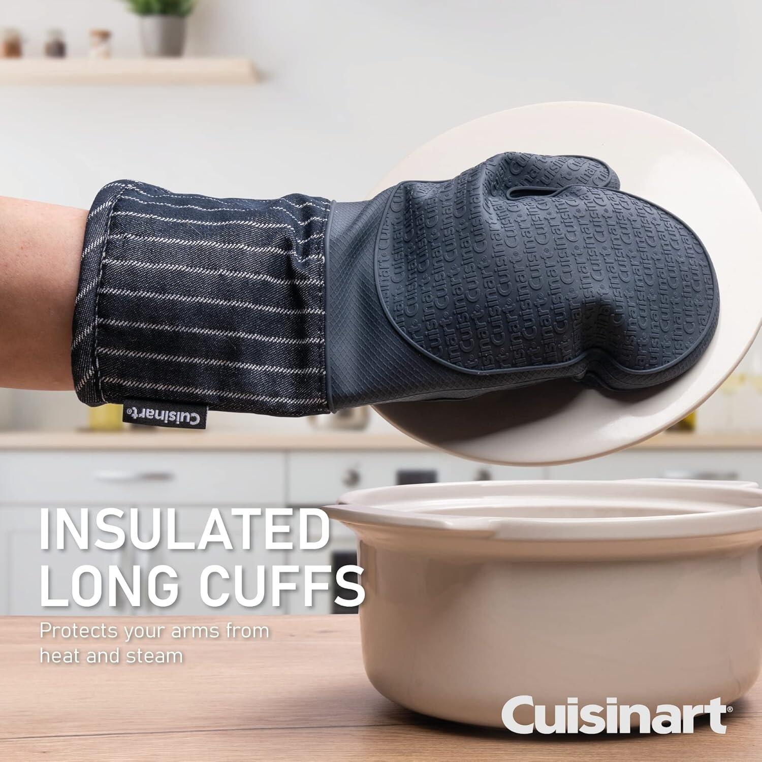 Cuisinart Silicone Single Oven Mitt - Denim Pin Stripe
