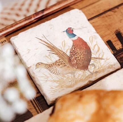 Humble Hare - The Pheasant Parade Coasters Set of 2