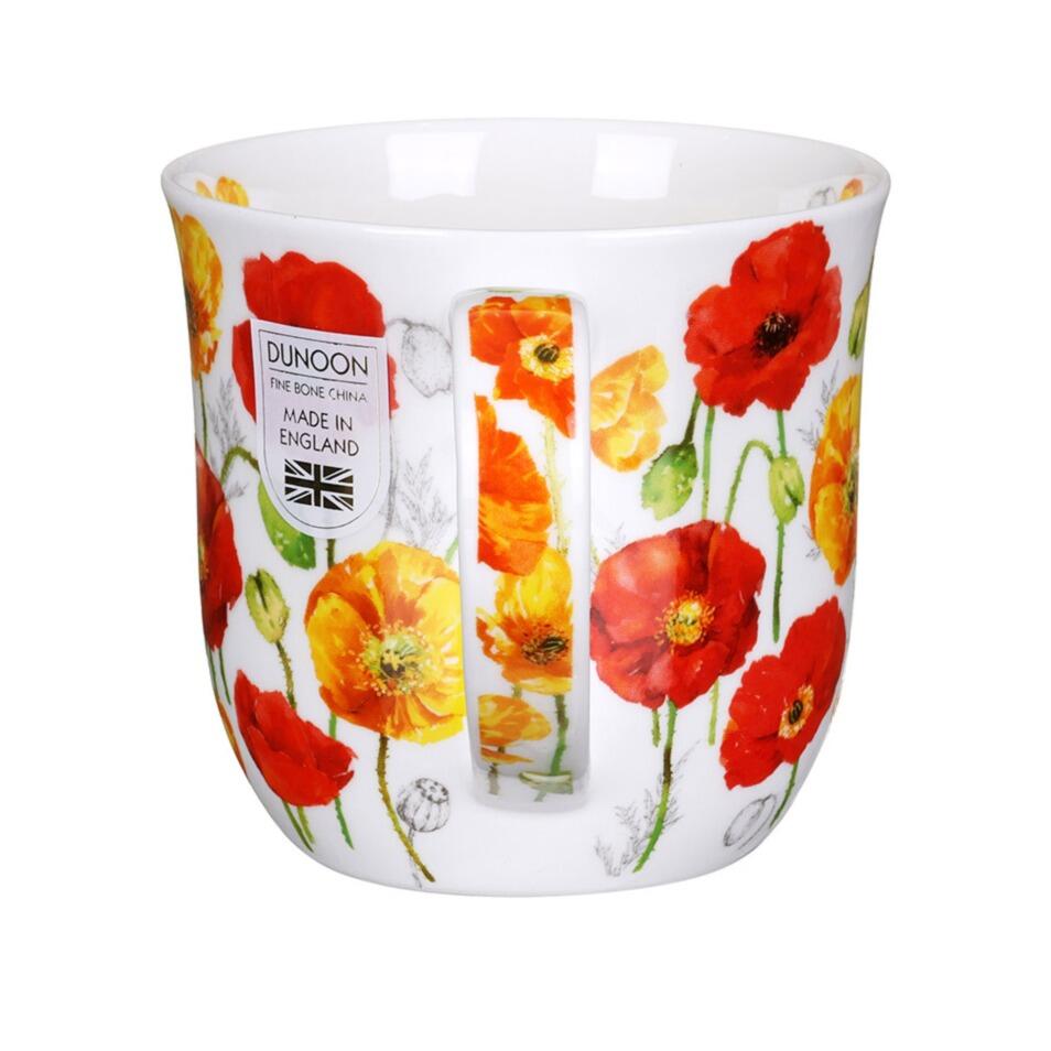 Dunoon Cumbrae Shape Mug - Meadow Poppies - Yellow - Boxed
