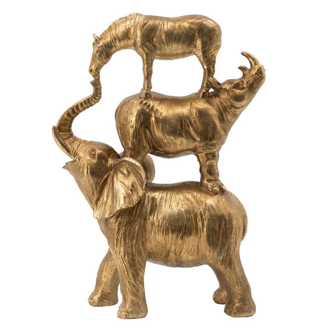 Genesis Fine Arts - Jungle Animals Gold Finish - Height 35cm
