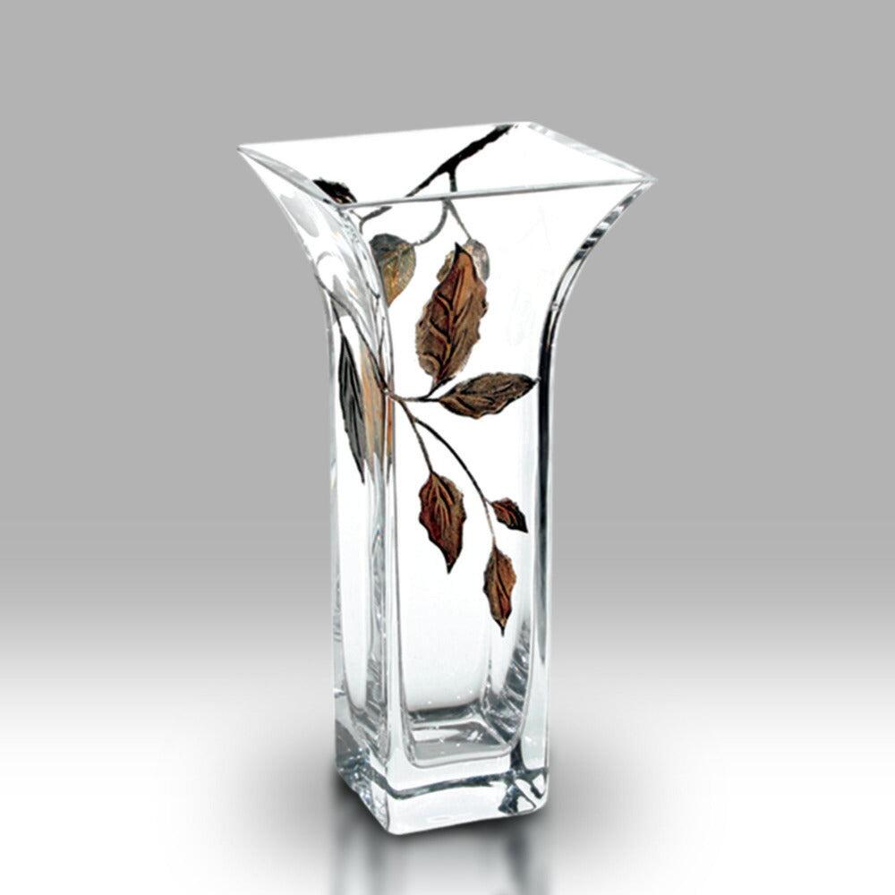 Nobile Glass Gold Leaf Flared Vase 22.5cm