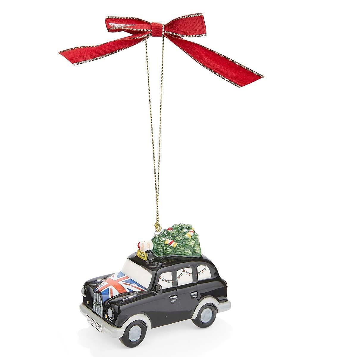 Spode Christmas Tree - Black London Taxi Ornament