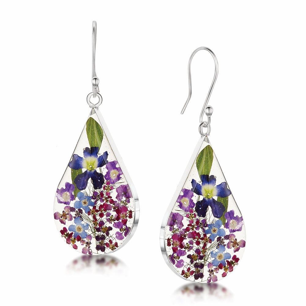 Shrieking Violet Silver Drop Earrings - Purple Haze - Teardrop XL