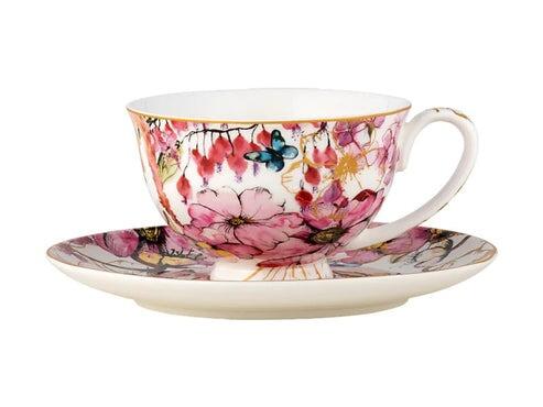Maxwell & Williams Estelle Michaelides Enchantment Footed Cup & Saucer 200ml White
